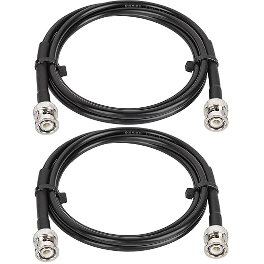 BNC Cable - 4FT 2PCS RG58 50 ohm Male to Male Coax Cables Low Loss BNC Extension Coaxial Cable with for Antennas, RF Radios, Modems, Oscilloscopes, Spectrum, etc (Black)