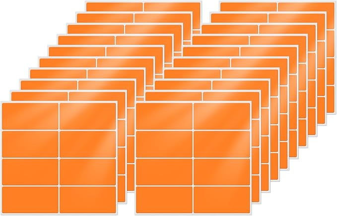 FINDAT Colored Labels Stickers 1.57×0.75 Inch Rectangle Vinyl Orange Sticker Removable Assorted Color Coding Name Tag for File Folder Classroom Office Inventory Marking 160 PCS