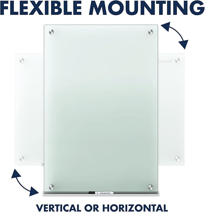 Quartet Glass Whiteboard, Non-Magnetic Dry Erase White Board, 4' x 3', Infinity, Frosted White (G4836F)