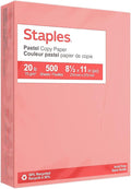 Staples Pastel Colored Copy Paper 8 1/2-Inch X 11-Inch Salmon 500/Ream