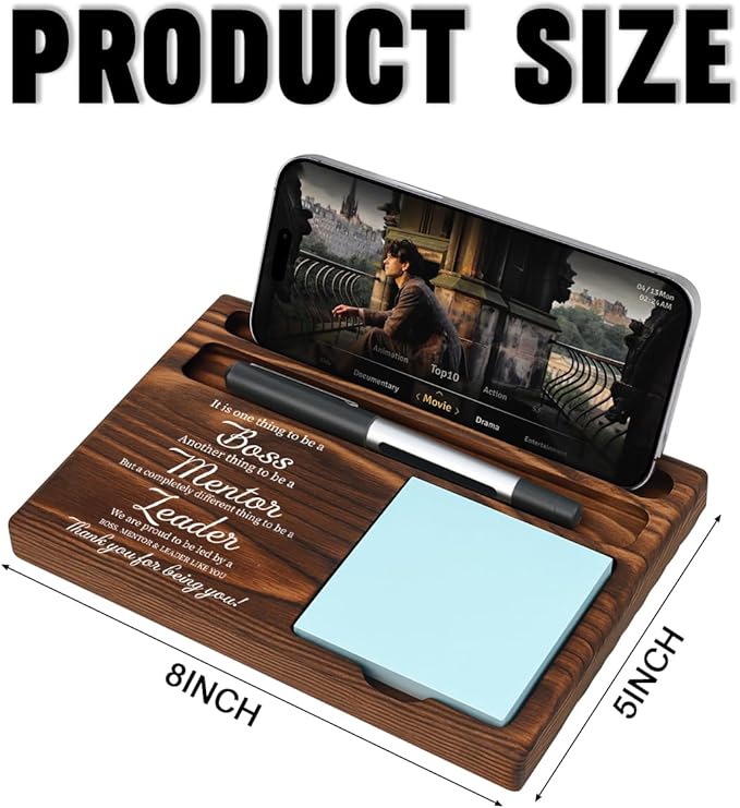 Boss Bosses Day Gifts for Women Men Manager Funny Office Decor for Women Wooden Sticky Note Holder National Boss Day Decorations Gifts for Supervisor Leader HR Men Manager Coworker Office Desk Decor