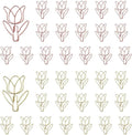 OWLFAVO 36pcs Tulip Flower Shape Paper Clips with Clear Box, Rose Gold and Yellow Gold, Funny Cute Paperclips Bookmarks Planner Clips for Fun Office Supplies School Gifts Wedding Decoration