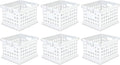 Sterilite Stackable Plastic Storage Crate Bin Organizer File Box with Handles for Home, Office, Dorm, Garage, or Utility Organization, White, 6-Pack