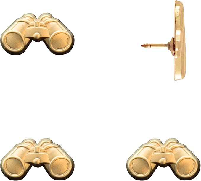Binoculars Push Pins - Gold Bird Watching Map Pins for Cork Boards, Maps, or Lapel Use - Designed in USA - Set of 4