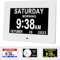 Aowasi 7 Inch Dementia Clock for Seniors Impaired Vision Alzheimers Digital Calendar Day Clock with 12 Alarm Options, Non-Abbreviated Day & Month