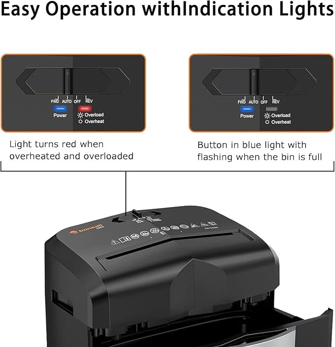 Bonsaii 12-Sheet P-4 Micro-Cut Shredder, 55-Min Continuous Use, Shreds Paper, Credit Cards & CDs, 4-Gal Transparent Bin, Mobile Casters – Black