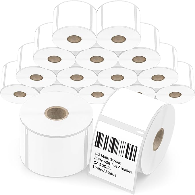 Multipurpose Labels Compatible with Dymo 30258 – 16 Rolls 6400 Direct Thermal Labels (2 1/8” x 2 3/4”), Diskette & Veterinary Label Fits for Dymo Labelwriter 450, 450 Turbo, 4XL (Not for 550, 5XL)