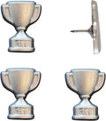 1st Place Trophy Push Pins - Silver First Place Trophy Map Pins for Cork Boards, Maps, or Lapel Use - Designed in USA - Set of 4