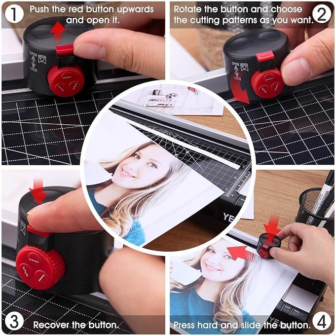 Laminator Machine for A3/A4/A6, YE381 Thermal Laminating Machine for Home Office School Use with 100 Pouches, Paper Trimmer and Corner Rounder