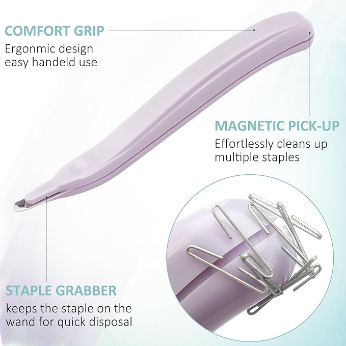 Professional Magnetic Staple Remover Puller Staples Remover Staple Removal Tool for School Office Home 5 Pack (Dark Gray/Blue/Green/Apricot/Purple)