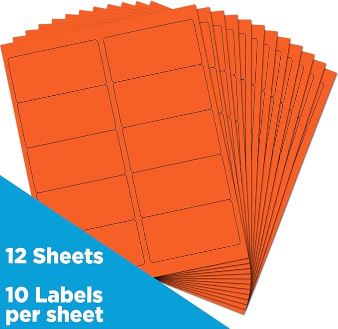JAM PAPER Shipping Address Labels - Standard Mailing - 2 x 4 - Orange - 120/Pack