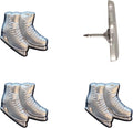 Ice Skates Push Pins - Silver Ice Skates Map Pins for Cork Boards, Maps, or Lapel Use - Designed in USA - Set of 4