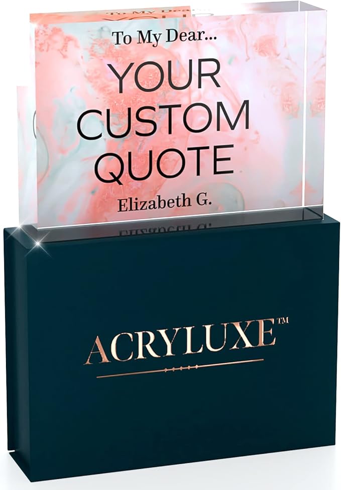 Personalized Gifts, Custom Quote Block Letter Board,Crystal-Clear Acrylic With Gift Box,17 Styles, Holiday and Christmas Gift for Mom, Dad, Girlfriend, Him or Her, Husband, Wife (5"x7, Stella)