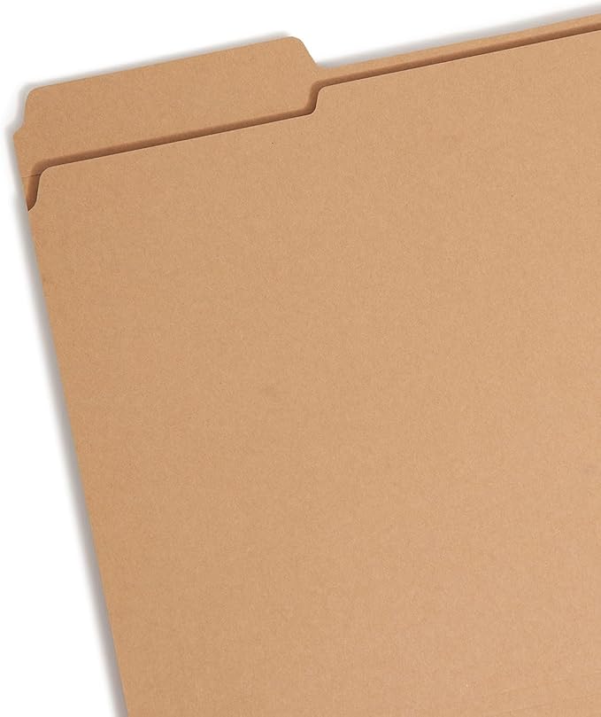 Smead Fastener File Folders, Reinforced 1/3-Cut Tabs, 1 Fastener, Letter Size, Kraft, 50 per Box (14834)