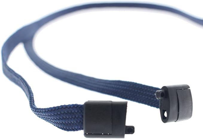 Specialist ID Bulk 25 Pack - Premium Flat Breakaway Lanyards for ID Badges & Badge Holders - 3/8" Wide Woven Safety Lanyard with Metal Swivel Hook for Teachers, Students, Cruise, Office (Navy Blue)