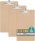 1InTheOffice Legal Size Clipboard, Heavy Duty Clipboard, Hardbound, Brown, 9x15.5 (3 Pack)