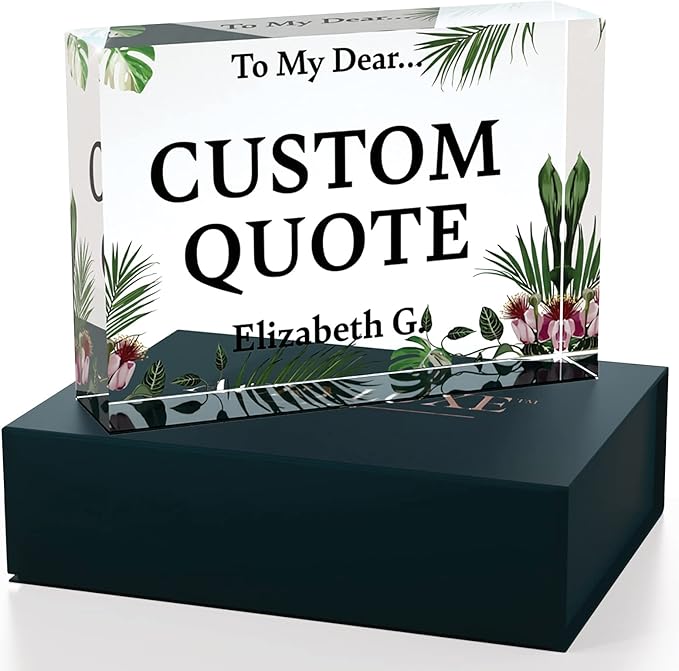 Personalized Gifts, Custom Quote Block Letter Board,Crystal-Clear Acrylic with Gift Box,17 Styles, Holiday and Christmas Gift for Mom, Dad, Girlfriend, Him or Her, Husband, Wife (5"x7, Garden)