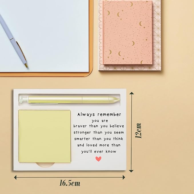 Always Remember You are Braver, Strong, Smarter, Loved, Motivational Inspiration Gift for Her, Friends Sister Daughter Nurse Colleagues Work Friend Son Self-Stick Note Pad Holders ZBA12