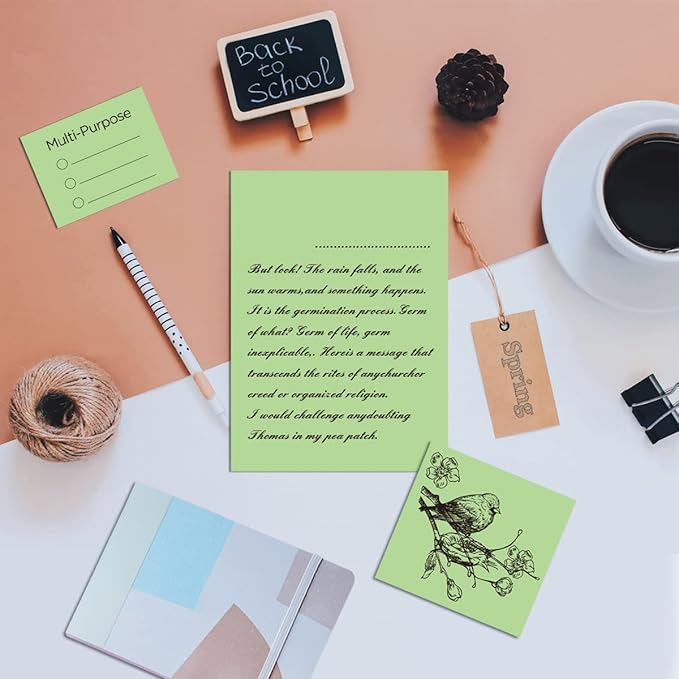 WritePads Veritas Colored Copy Paper, Green Colored Printer Paper 8.5” x 11”, 20 lb / 75 GSM, 200 Sheets (1 Reams) Computer Paper, Multi-Purpose paper, Made in USA