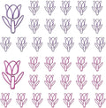 OWLFAVO 36pcs Tulip Flower Shape Paper Clips with Clear Box, Pink and Purple, Funny Cute Paperclips Bookmarks Planner Clips for Fun Office Supplies School Gifts Wedding Decoration