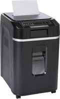 Amazon Basics 200-Sheet Auto Feed Cross Cut Paper Shredder with Pullout Basket, Black