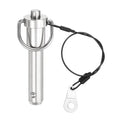 uxcell Ring Quick Release Pin, 1/2" x2-1/2 304 Stainless Steel Ball Lock Pin Push-Button Ring Handle Locking Pin with Wire for Audio Bimini Top Marine, Silver