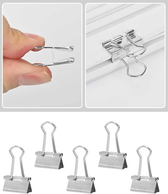 Konilaomu Small Clips Binder Clips 0.75 inch, Small Paper Clips for Office (48 Pcs) (Silver)