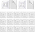 100Pcs Adhesive Zip Tie Mount, 1.1in White Cable Tie Mount, Plastic Zip Tie Mounting Squares, Sturdy Zip Tie Sticky Mounting Pads for Cable Organizer (White, 1.1"-100pcs)