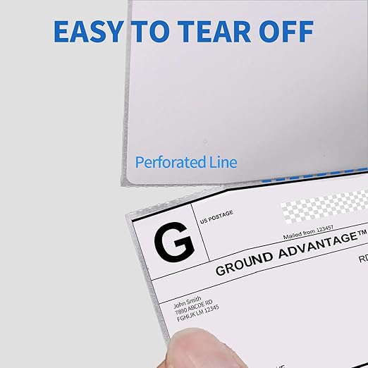 4"×6" Direct Thermal Shipping Label, Fanfold Thermal Label 500 Packs Per Stack, Permanent Adhesive, Compatible with Zebra, Rollo, Jadens, Nelko