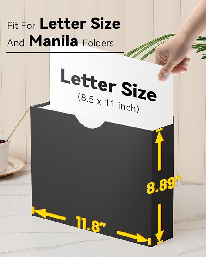 ANSOOK 2 Inch File Jackets & File Pockets,12 Pack Plastic Manila File Folders Letter Size, Heavy Duty Expandable Manile File Jackets, Reinforced Straight Cut Tab,Expanding File Jacket Folders