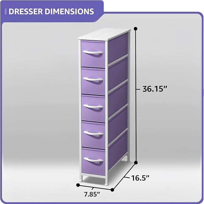 Sorbus Kids Dresser with 5 Drawers - Storage Unit Organizer Chest for Clothes - Bedroom, Kids Room, Nursery, & Closet