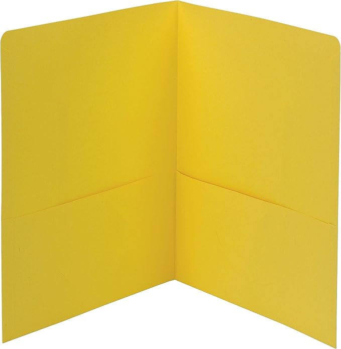 Smead Two-Pocket Heavyweight Folder, Letter Size, Yellow, 25 per Box (87862)