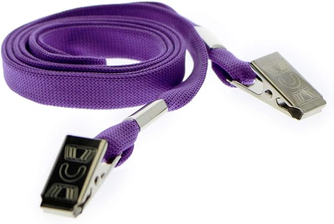 25 Pack - Face Mask Lanyards - Premium Comfortable Neck Straps for Tickets, Badge Holders - Twist Free 2 Hook Design (1 on Each End) for Special Event Badges, Credentials and Ticket Holders (Purple)