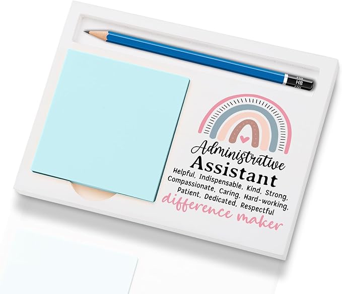 Administrative Assistant Office Supplies Sticky Note Holder Decor, Administrative Assistant Thank You Appreciation Gifts for Women Self-Stick Note Pad Holders W2B13