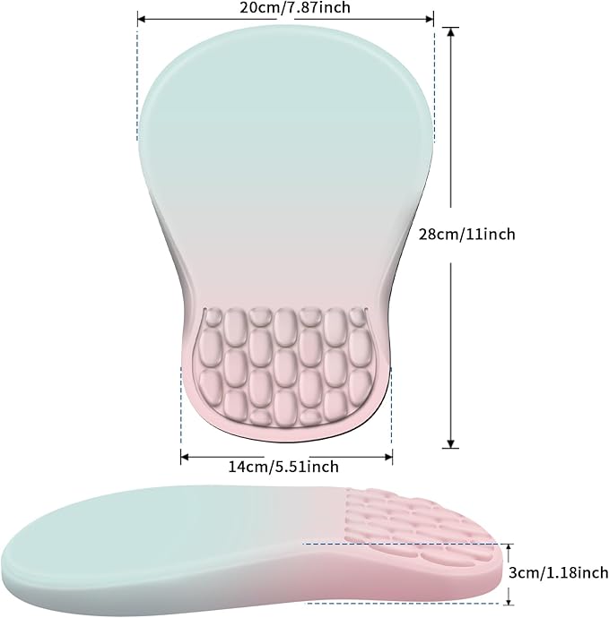 YIWEI Ergonomic Mouse Pad with Wrist Support - Gel Memory Foam Mouse Mat for Computer Keyboard & Laptop - Non-Slip Base, Pain Relief for Home Office & Gaming - Aurora/Northern Lights