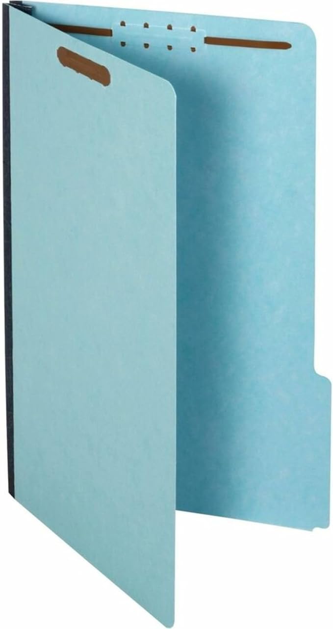 Globe Weis Pendaflex Pressboard Fastener Folders, Legal Size, Light Blue, 1" Expansion, 1/3 Cut, 25/BX (616F21-3BLU)