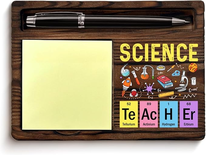 Science Teacher Gifts for Women Men, Gifts for Science Teacher Thank You Appreciation Birthday Back to School, Sticky Note Holder Classroom Office Decor