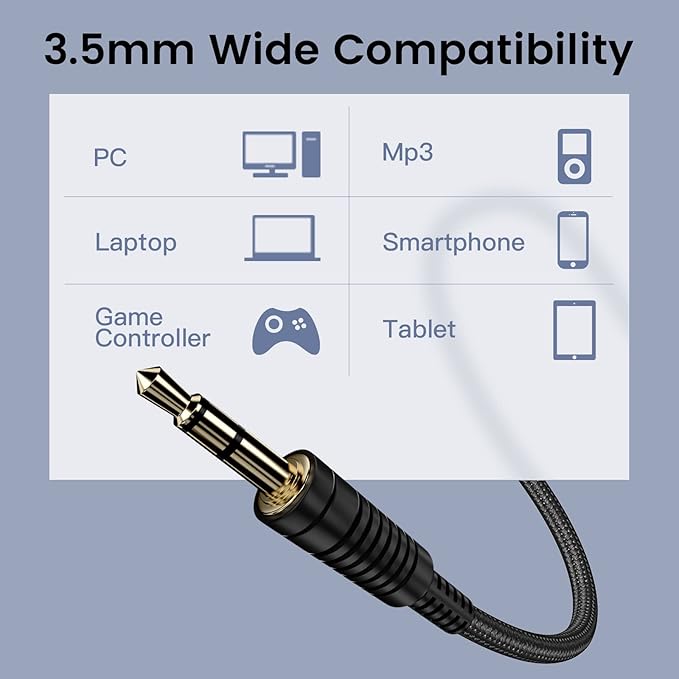 EKSA Headset with Microphone for PC, 3.5mm Wired Computer Headsets with Volume & Mic Mute Controls, Lightweight All-Day Comfort Noise Cancelling Headphones for Laptop Work Office Call Center Skype