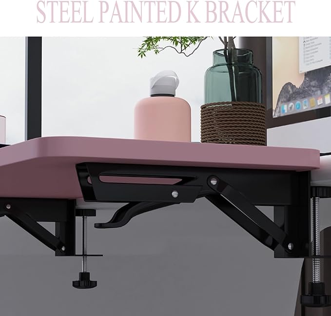 Keyboard Tray Under Desk Mount, Computer Desk Extender with Sturdy C Clamp, Easy Installation Platform Drawer for Home Office and Study Typing