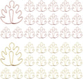 OWLFAVO 36pcs Monstera Shape Paper Clips with Clear Box, Rose Gold and Yellow Gold, Funny Cute Paperclips Bookmarks Planner Clips for Fun Office Supplies School Gifts Wedding Decoration
