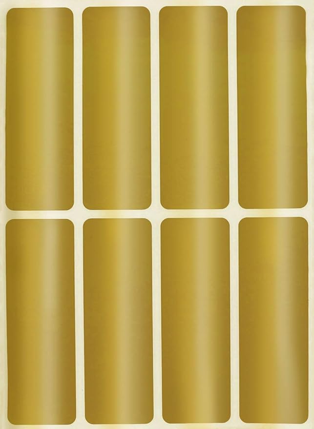 Royal Green Writable Rectangular Labels, 1 x 3 inch, Metallic Gold Colored Stickers for Labeling - 120 Pack