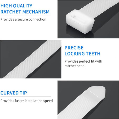 26 inch White Zip Ties Heavy Duty 11 PCS, 440 LBS Ultra Exclusive Strong Plastic Wire Ties, Large Cable Ties Extra Long Tie Wraps, Indoor and Outdoor UV Resistant