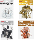 JAM PAPER Colorful Binder Clips Assortment - Medium - 1 1/4 Inch (32 mm) - Assorted Business Colors - 60 Binderclips/Pack