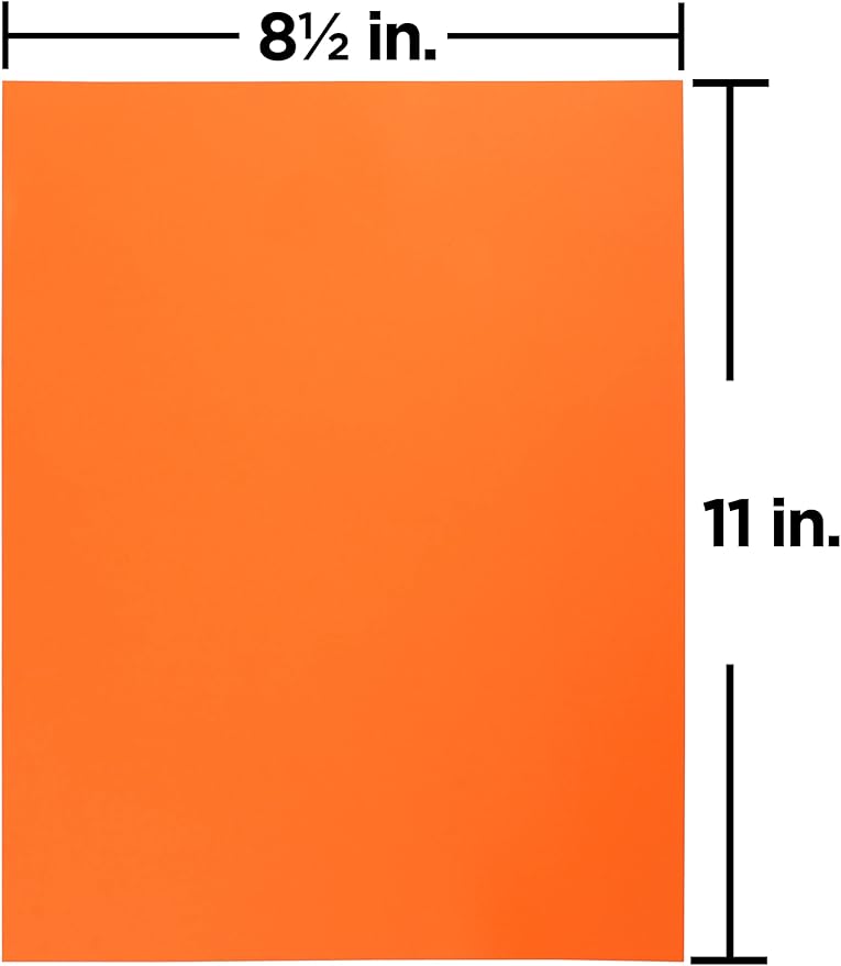 JAM PAPER Colored 24lb Paper - 90 gsm - 8.5 x 11 - Ultra Orange - 50 Sheets/Pack