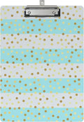 Cute Clipboard Wood Design Decorative A4 Letter Size Clipboards for Office, Standard Size 9" x 12.5" with Low Profile Metal Clip - Striped Spots