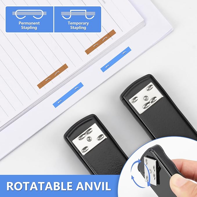 IMLIKE Metal Stapler Heavy Duty 50 Sheet Capacity, Full Strip Staplers for Desk with 6000 Staples and Staple Remover,No Jam, Non-Slip for Office & Classroom, Black