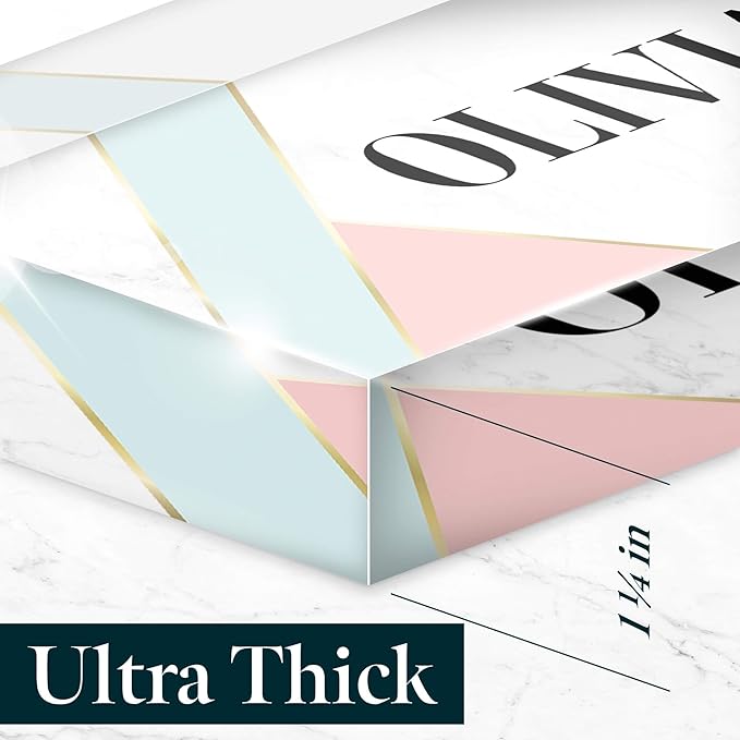 Desk Name Plate Personalized, Custom Name Plates 2½/x8 Inches, Thick Crystal-Clear Acrylic, Gift Box, Office Desk Decor. USA Made by ACRYLUXE (Delicate)