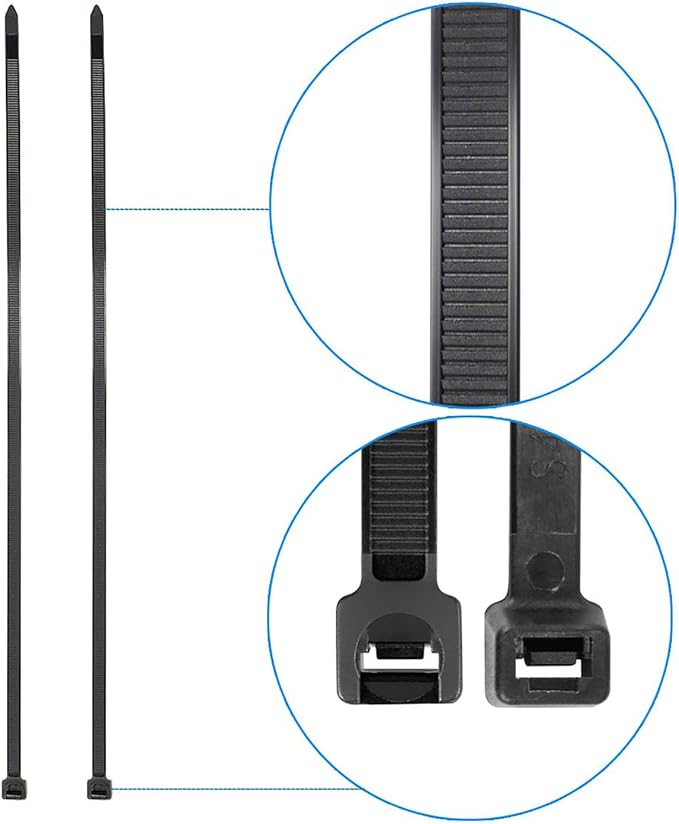 Superun Heavy Duty Zip Ties 16 Inch, Strong Large Black Zip Ties 120 Lbs Tensile Strength Selflocking Wire Ties (Industrial Grade Cable Ties) Pack of 50