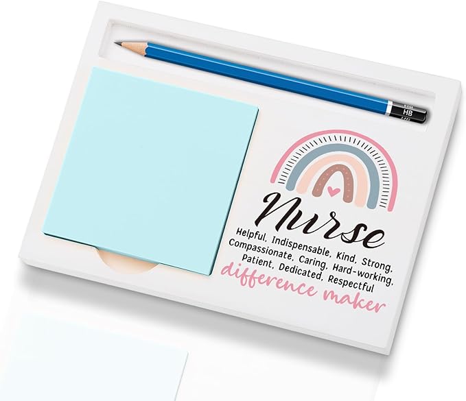 Nurse Office Supplies Sticky Note Holder Decor, Nurse Thank You Appreciation Gifts for Women Self-Stick Note Pad Holders W2B19