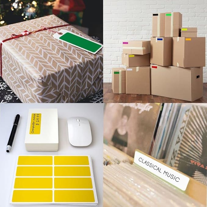 Royal Green 1x3 Labels for Color Coding, Rectangle Kraft Stickers to Write on - 120 Pack